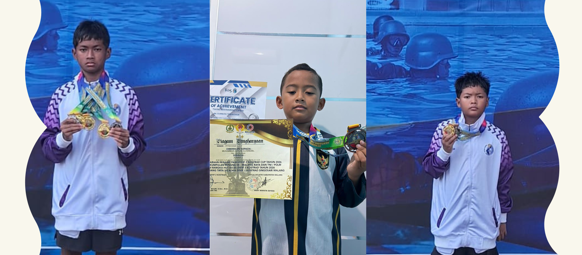 Atlet Renang MIT Ar Roihan, Raih Juara Pangdivif 2 Kostrad Cup Tahun 2026 Se-Malang Raya